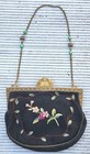 Elegant Antique Victorian French Aubusson Tapestry Purse Gold Jeweled Frame 