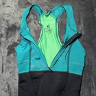 Pearl Izumi Select Bibs Women s Size Small Tri Suit Triathlon Black Teal Zip Up