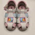 Winnie The Pooh Vintage Girls Sandals Sz 6 Toddler Rare Gingham Blue Pink Buckle