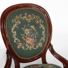 Pair Renaissance Revival Carved Walnut   Needlepoint Parlor Armchairs C1880