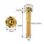 Titanium Bolt M6 Flange Hex Screw 10 15 20 25 30 35 40 45 50 55 60 70 80 90 100