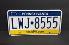Pennsylvania License Plate  Lwj - 8555 Visit Pa com  Great Condition triple 5   s