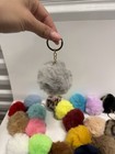 Lot Of 24 Faux Fur Pom Pom Keychains Mixed Colors   Leopard Print Bag Charms