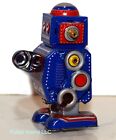 Tin Toy Robot Wind Up Retro Collectible Mini Blue Windup Space Toy