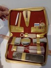 West Germany Travel Grooming Manicure Set In Leather Case Vintage