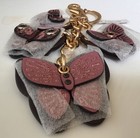 Nwt Coach Butterfly Cluster Bag Charm Keychain Gold Rose Multi 1674