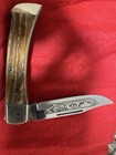 Carl Schlieper German Eye Large Stag Lock Back With Gold Etch Deer Scene    