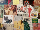 Lot 100 Small Ads   Cutouts 1930s-1970s ephemera collage junk Journals scrapbook