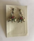 Christmas Tree Rhinestone Earrings Signed Vintage Rare Candles 50s Hollycraft