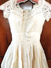 Vtg 1950s Ivory Wedding Dress-lace Top-boufont  Skirt-27 Ct Satin  Buttons  Sz S
