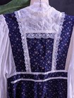 Vtg Jeunes Filles Girls Gunne Sax Mcclintock Prairie Dress 14 Navy Ditzy Floral