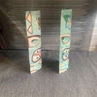 2 Vintage Hand Carved Tiki Mask Wooden Wall Decor Tribal Bar Face Indonesia