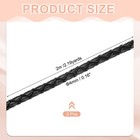 2 Pcs Braided Leather Cords  Round Leather Strap 4mm Dia  2 30 Yards  Black