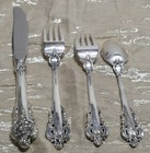 Wallace Grande Baroque Sterling Silver Flatware  4-piece Set Flower Pattern 