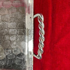 Vintage Buenilum Hand Wrought Hammered Aluminum Serving Tray With Grape Motif