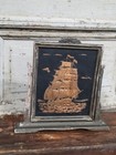 Vintage Copper Relief Art Clipper Ship Antique Frame Nautical Sailing Sail Boat 