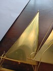 Vintage Solid Brass 2 Mast Tall  Ship Sailing Boat Wall Hanging