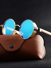 Retro Round Polarized Sunglasses Men Women Vintage Gothic Steampunk Glasses