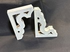 Pair Of Distressed White Wood Corbels Rustic Farmhouse 8  X 6  X 2 