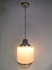 Antique Art Deco Skyscraper Light Fixture Vintage Pendant Milk Glass 1930   s