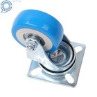24 Pack No Brake 2  Swivel Caster Wheels Plate On Blue Polyurethane Wheels