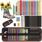 Sketching Drawing Art Pencil Kit-50 Piece Set With 24 Color Pencils For Color   
