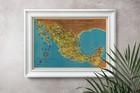 Illustrated Pictorial Map Of The United Mexican States Circa 1966 Poster Print