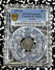 1872-h Canada 5 Cents Pcgs Cleaned-au Detail Lot g312 Silver 