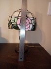 Tiffany Style  Lamp   Vintage Stained Glass Table Lamp Or Desk   Rose Floral 