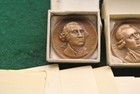 Presidential Art Bronze Medals Set Of 36 Washington-nixon With Booklets 