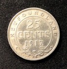 1917 C Newfoundland Silver 25 Cents  Enn Coins
