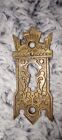 Antique Victorian Cast Brass Keyhole Escutcheon Eastlake  Ornate Dramatic Detail