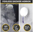 Fogless Shower Mirror For Shaving With Suction Mount  White