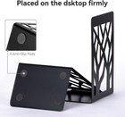 Metal Bookends - Black 3 Pair  Heavy Duty  Decorative Black-3 