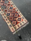 Vintage Handmade Wool Runner Rug Geometric Tribal Oriental Carpet 61    X 25   
