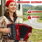Accordion 22 Keys 8 Bass Red Lightweight Portable Student Piano Beginner Comes