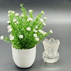 Vintage Miniature Cut Glass Crown Toothpick Holder Mini Bud Vase Clear