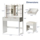 Vanity Set With Stool  Makeup Desk With Lights Mirror  Power Outlets  2 Drawers