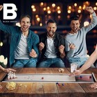 The Black Series Tabletop Shuffleboard And Bowling 2 In 1 Set With Roll-up