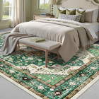 Green Area Rug 8x10 Vintage Distressed Washable Office Indoor Living Room Large 