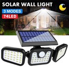 Solar Power Led Wall Light Security Outdoor Garden Flood Lamp Pir Motion Sensor