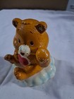 Vintage Ceramic Care Bears Tenderheart On Cloud Bear Coin Piggy Bank  5  Tall