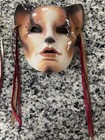 Vintage About Face Ceramic Mask Set Of 2 Wall Hanging Cat Woman  mardi Gras Lady