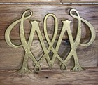 Vtg William   Mary Cypher Brass Trivet 1950 Williamsburg Virginia Metal Crafters
