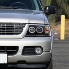 2002-2005 Ford Explorer Led Dual Rims Projector Headlights Assembly Pair Black