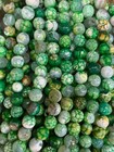480 Pcs Rare Tibetan Green Natural Dragon Vein Agate Dzi 8mm Round Beads    
