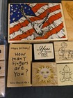 Lot Of 20 Rubber Stamps Mixed Theme Lot Tools Animals Kids Craft School Teacher