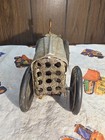 Rare Vintage Louis Marx Wind-up Aluminum And Tin Tractor With Litho Farmer
