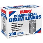 Husky 55 Gallon Twist Tie 200 Pieces Clear Commercial Can Liner
