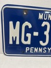 Pennsylvania License Plate-blue Municipal City Government Mg-3111d-early 2000   s 